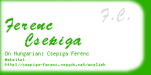 ferenc csepiga business card